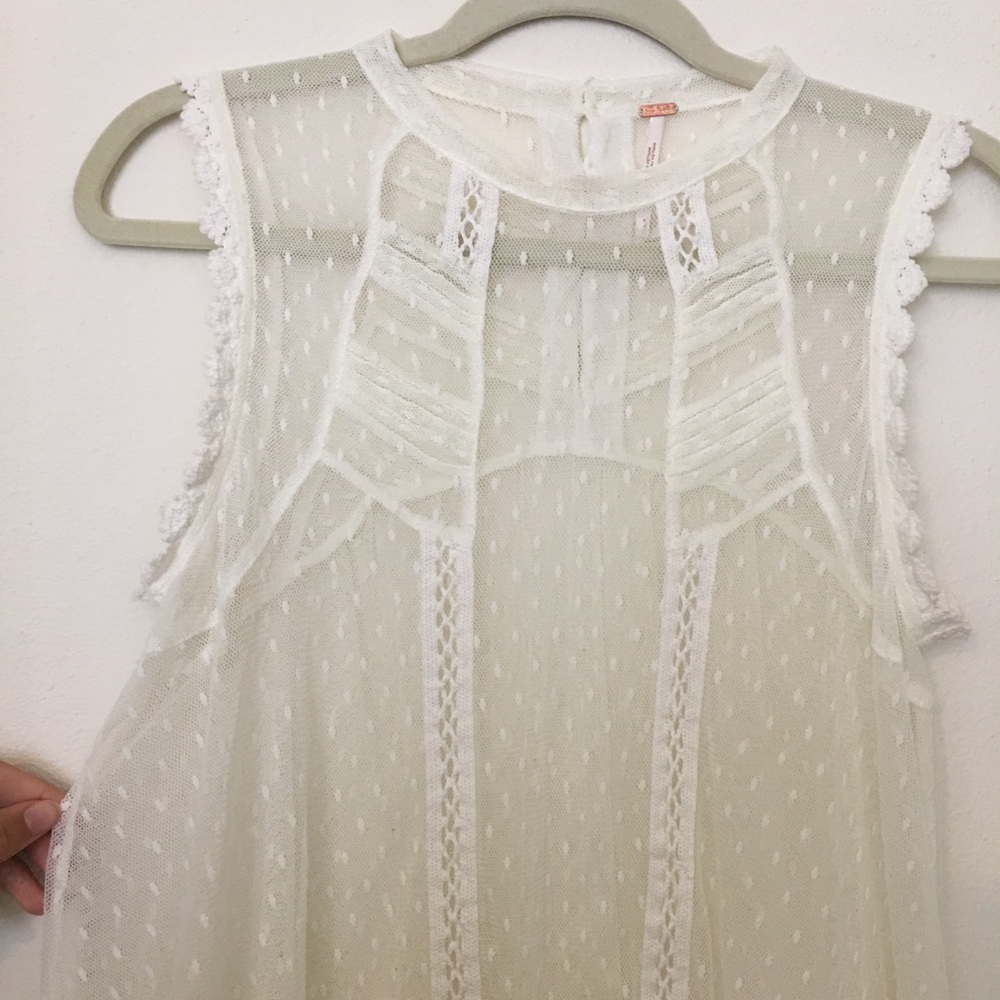 Free People white lace shirt